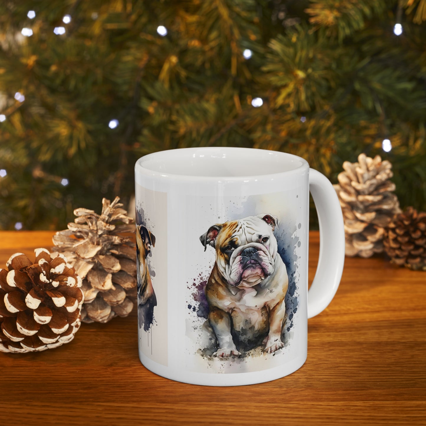 Watercolor Bulldog Ceramic Mug 11oz