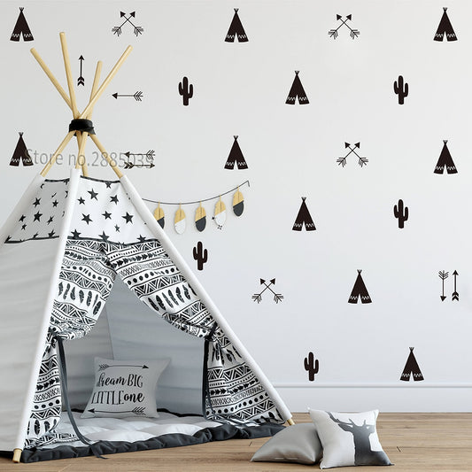 46pcs/set Teepee Tent Arrow DIY Decals Strong Self