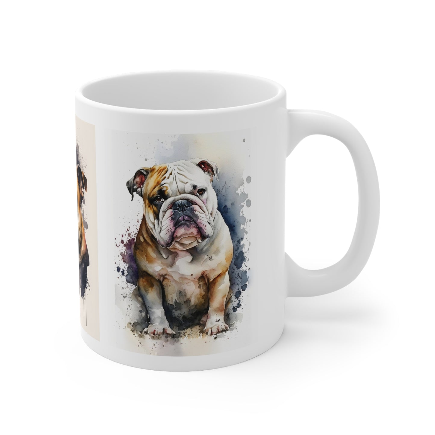 Watercolor Bulldog Ceramic Mug 11oz