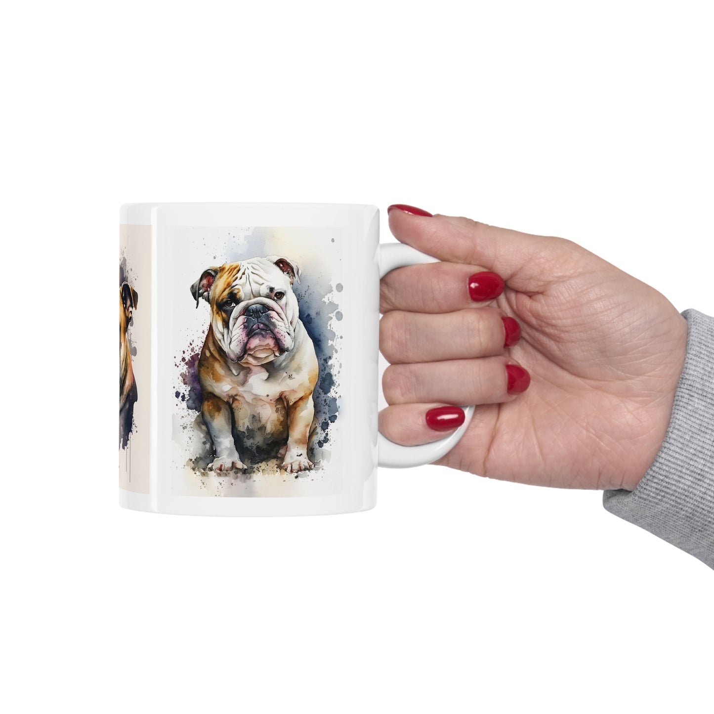 Watercolor Bulldog Ceramic Mug 11oz