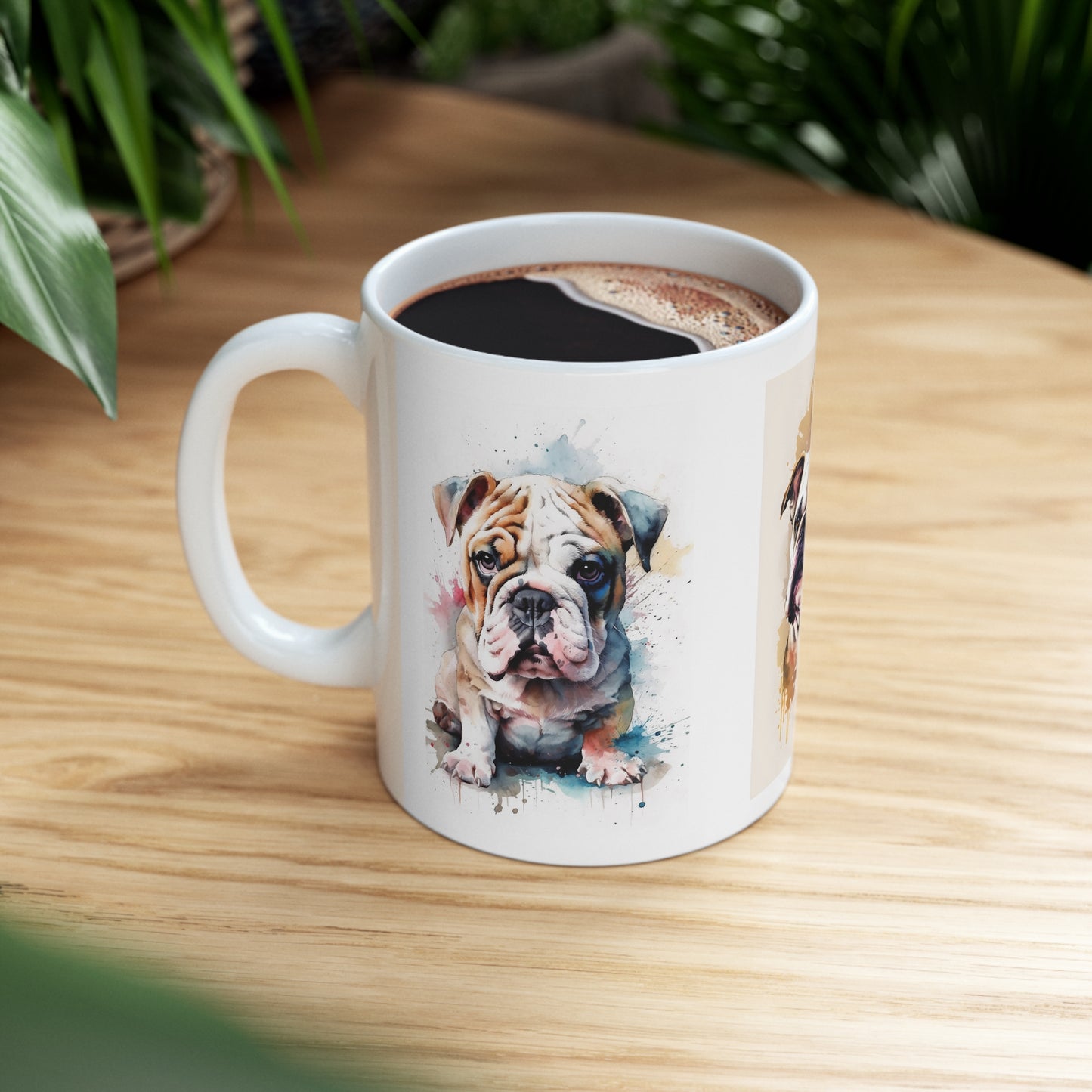 Watercolor Bulldog Ceramic Mug 11oz